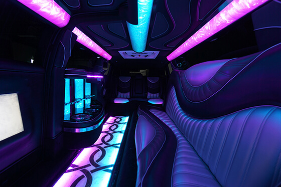 luxurious Stretch limousine interior