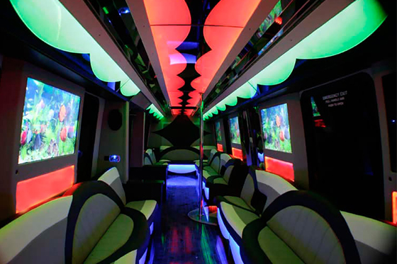 Kansas City party bus interior